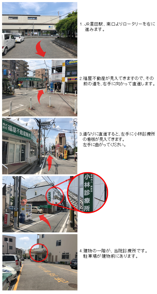 JR星田駅より徒歩の場合